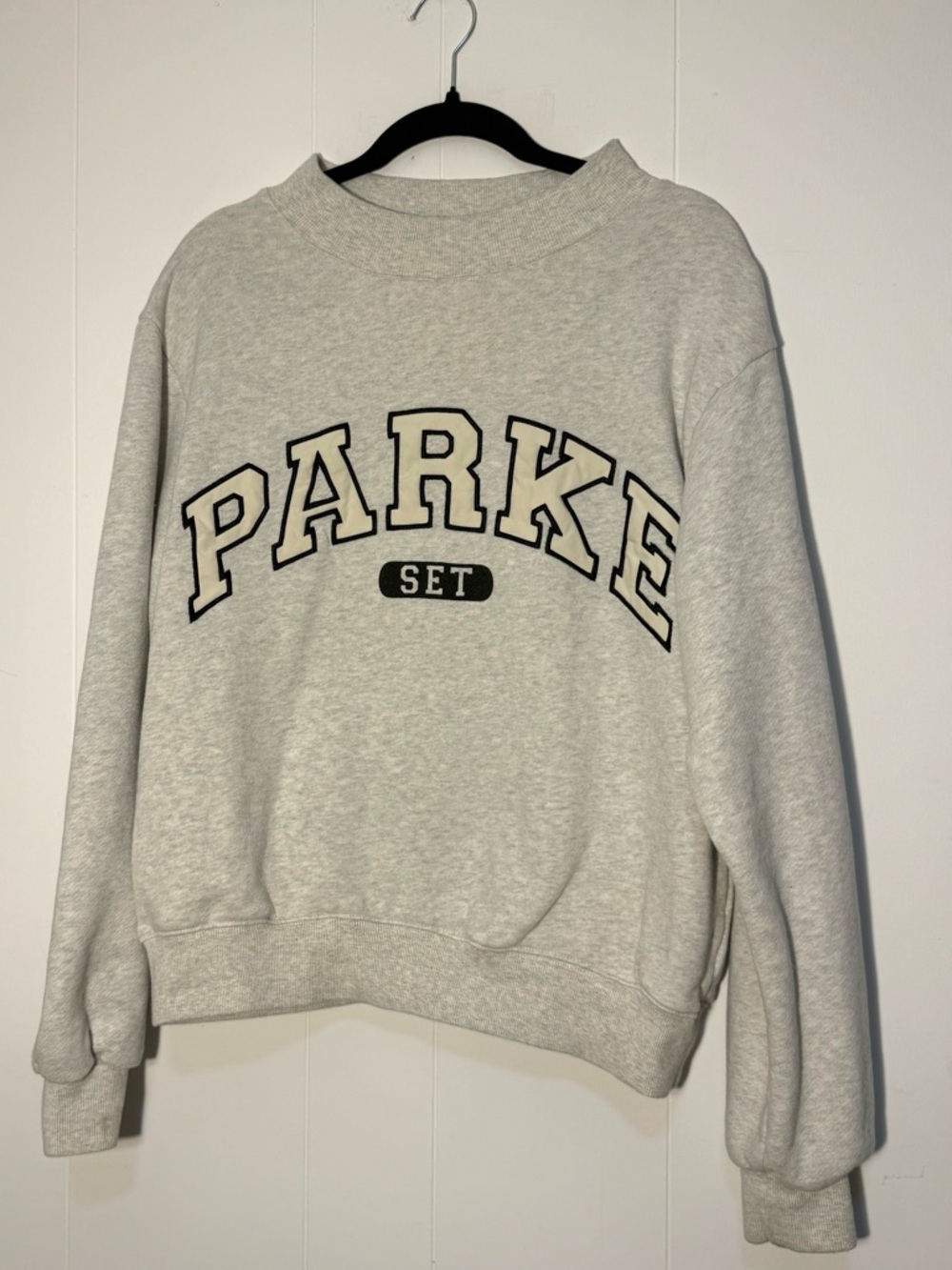 Parke + Set Collab Women's Light Gray Mockneck Sweatshirt